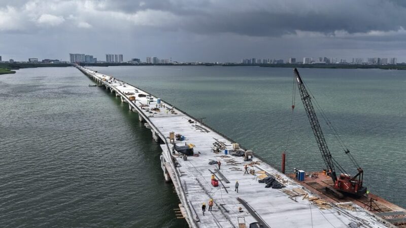 Inauguración del Puente Nichupté de Cancún, podría se en marzo o abril de 2026.