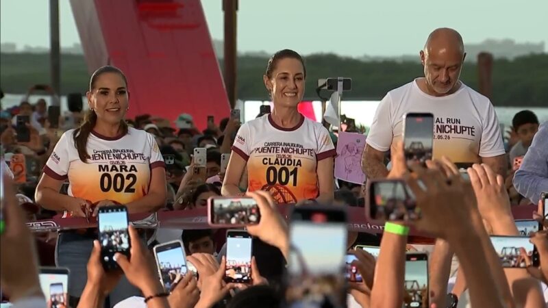 Inaugura presidenta Claudia Sheinbaum el Puente Nichupté.