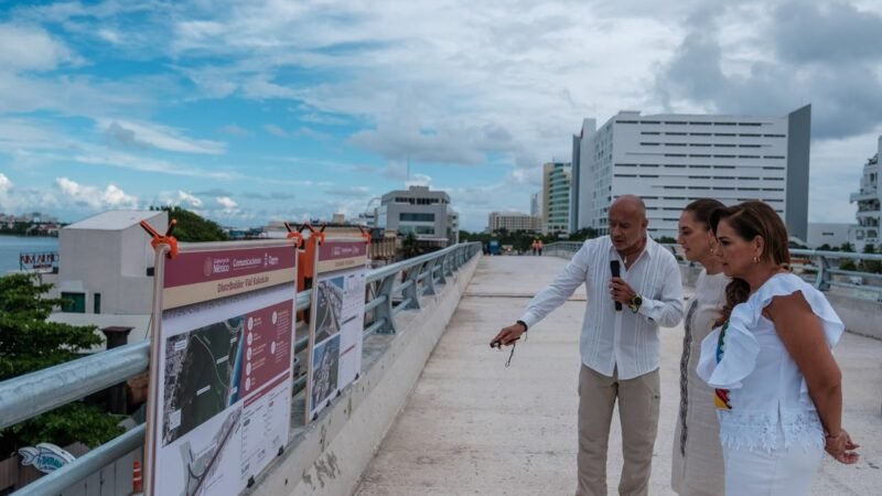 Supervisa Claudia Sheinbaum avance de obras del Distribuidor Kukulcán.